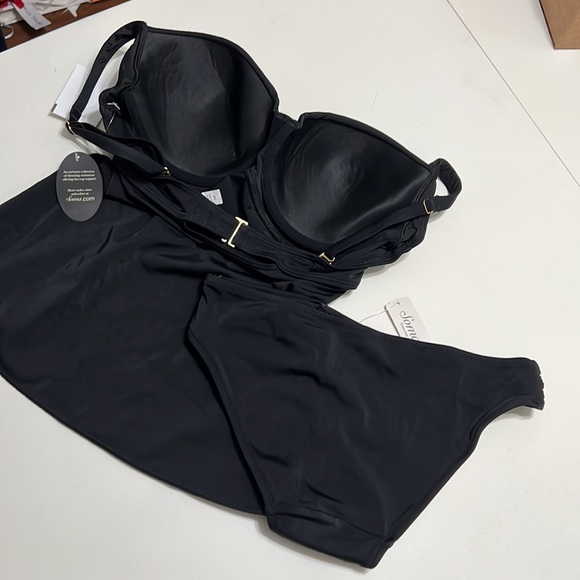 NWT Soma Bra Cup Size Twist Front 2 Piece Tankini Black Size 34D/M - Picture 9 of 10